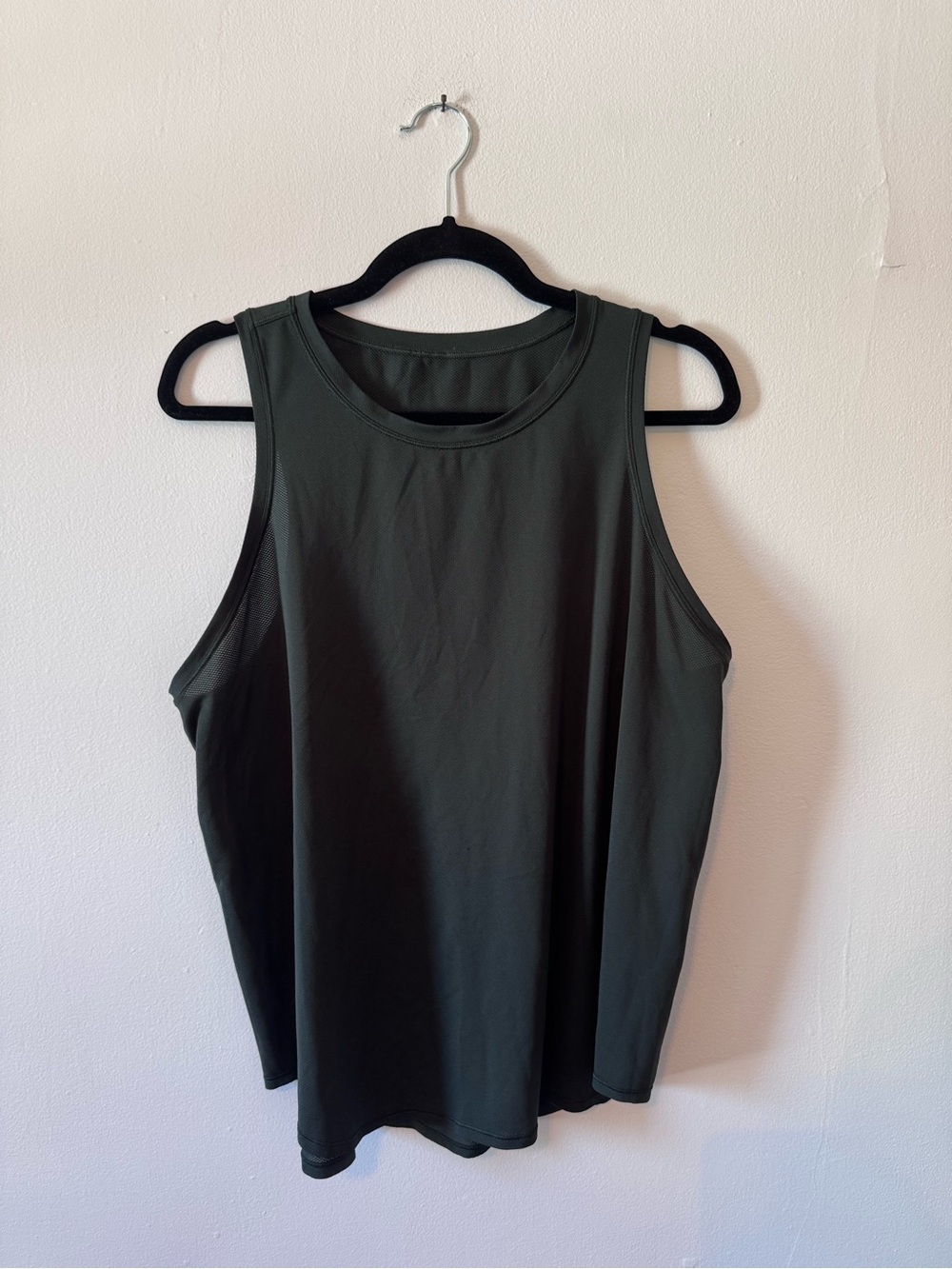 Lululemon Dark Olive Mesh Running Workout Tank Top
